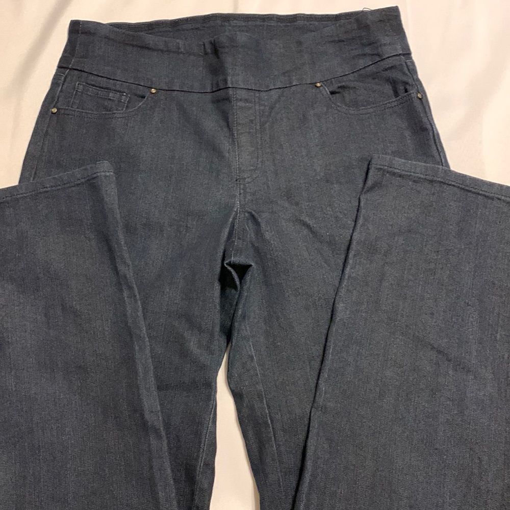 Denim & Co. Size 14 tall pull on elastic waist denim jeans